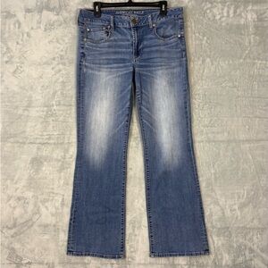 American Eagle Favorite Boyfriend Super Stretch Jeans Womens 12 Flare Boot 33x30